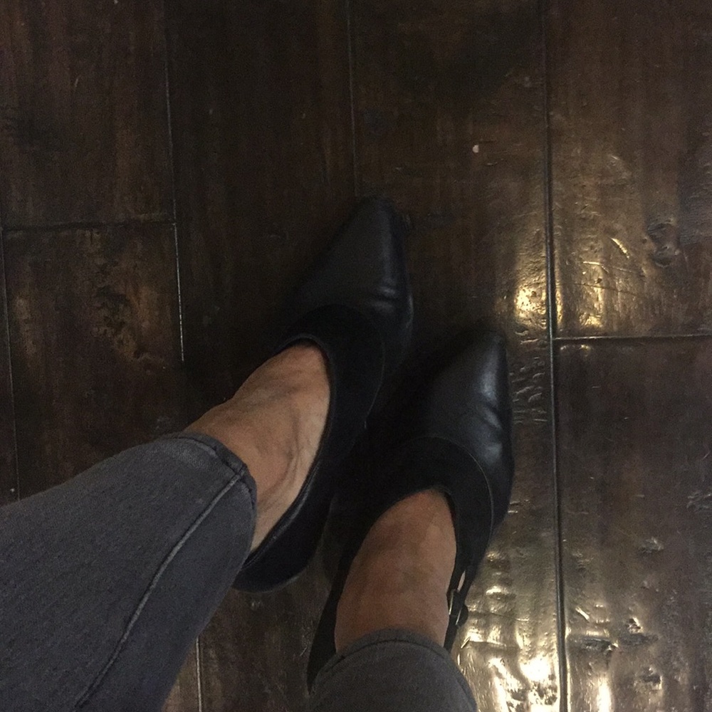 Heels in suede leather combination